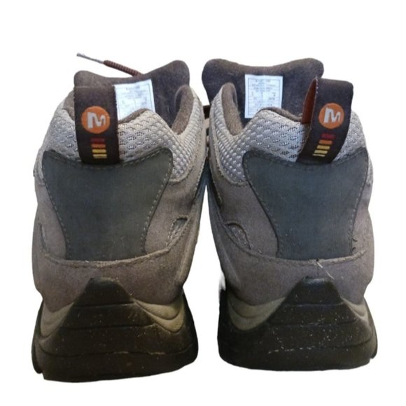 Merrell Moab Waterproof Mid Hiking Shoes Suede Brown Red Womens Size 8.5 - Picture 4 of 5